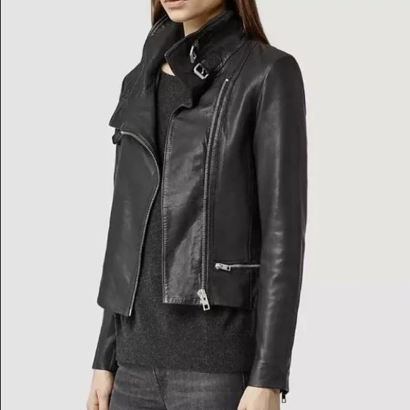 All Saints black leather jacket. Super cute - Picture 1 of 6